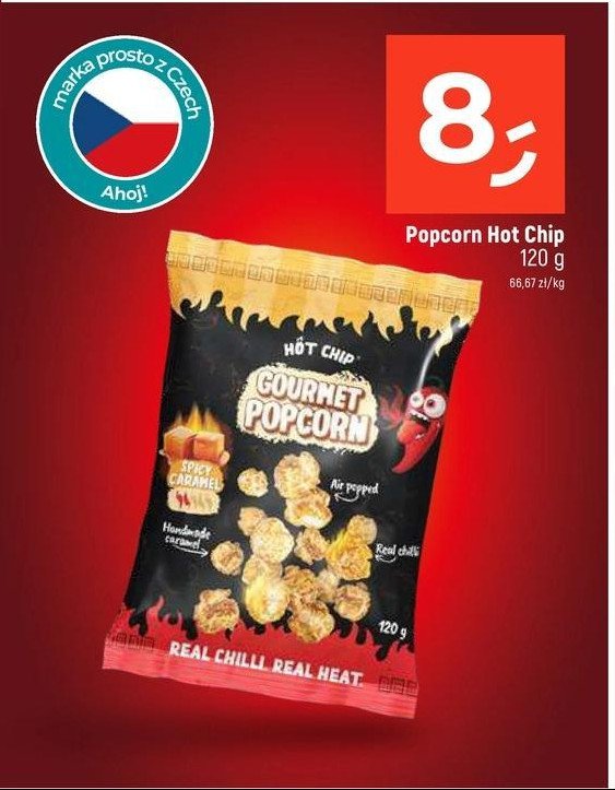 Popcorn spicy caramel HOT CHIPS promocja