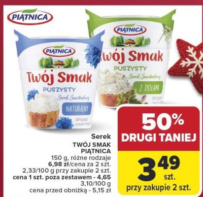 Serek Twój Smak Piątnica, puszysty, różne rodzaje promocja w Carrefour