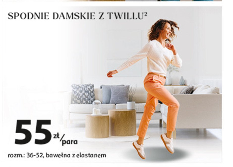 Spodnie damskie twillowe Auchan inextenso promocja