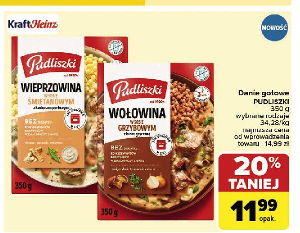 Wołowina w sosie grzybowym z kaszą gryczaną Pudliszki promocja