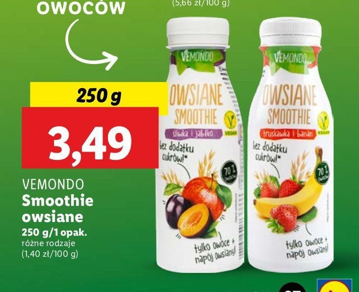 Smoothie owsiane śliwka i jabłko Vemondo promocja