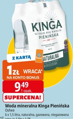 Woda mineralna Kinga Pienińska promocja w Leclerc