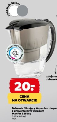 Dzbanek filtrujący Aquaphor Jasper z uniwersalnym wkładem Maxfor B25 Mg (różne kolory) promocja w Netto