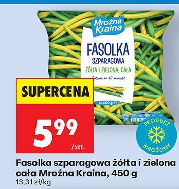 Fasolka szparagowa żółta i zielona cała Mroźna Kraina promocja w Biedronka