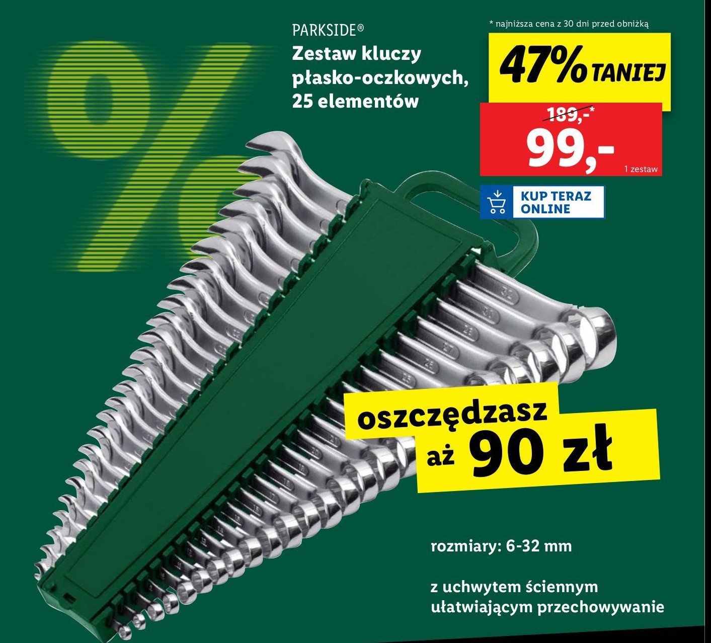 Zestaw kluczy płasko-oczkowych Parkside promocja w Lidl