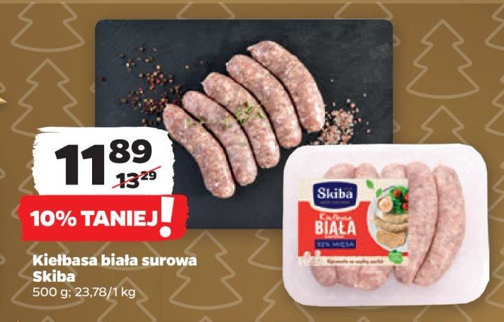 Kiełbasa biała surowa Skiba promocja w Netto