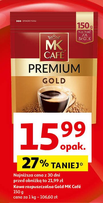 Kawa - saszetka Mk cafe gold promocja