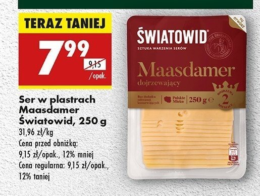 Ser maasdamer dojrzewający Światowid promocja w Biedronka