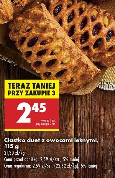 Ciastko duet z owocami leśnymi promocja w Biedronka