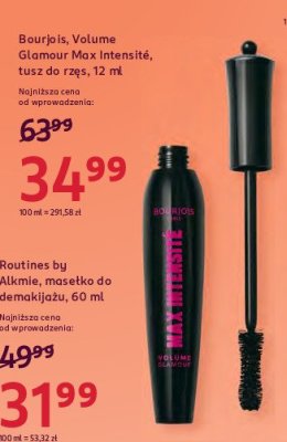 Tusz do rz臋s 1 intensive black Bourjois volume glamour max intensite promocja