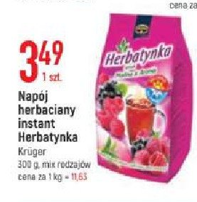 Herbata granulowana malina & aronia Kruger herbatynka promocja