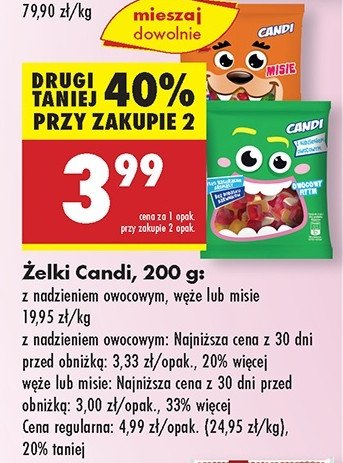 Żelki węże Candi (biedronka) promocja