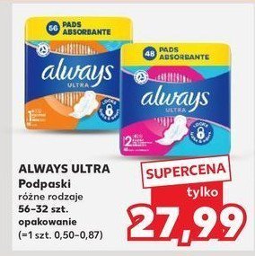 Podpaski normal Always ultra promocja w Kaufland