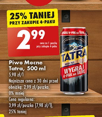 Piwo Tatra mocne promocja