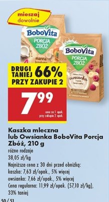 Owsianka z ryżem banan-malina Bobovita porcja zbóż promocja