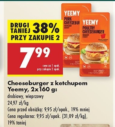 Cheeseburger drobiowy z ketchupem Yeemy promocja