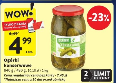 Ogórki konserwowe promocja w Intermarche