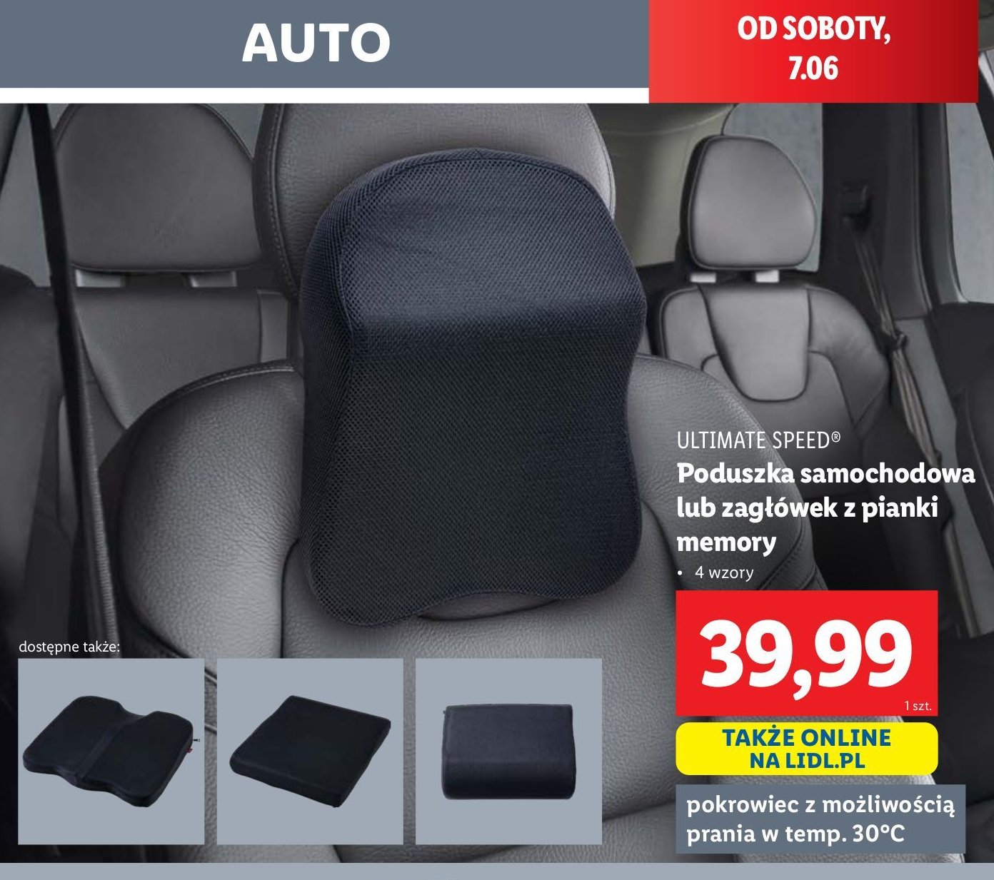 Zagłówek z pianki memory Ultimate speed promocja w Lidl