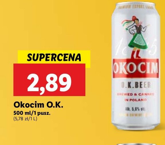 Piwo Okocim o.k. beer promocja w Lidl