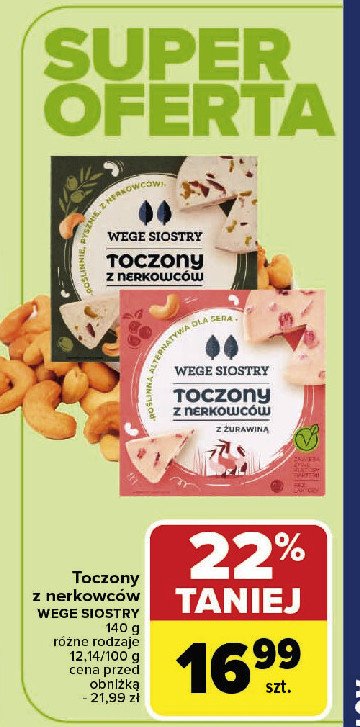 Ser toczony z nerkowców z oliwkami Wege siostry promocja w Carrefour