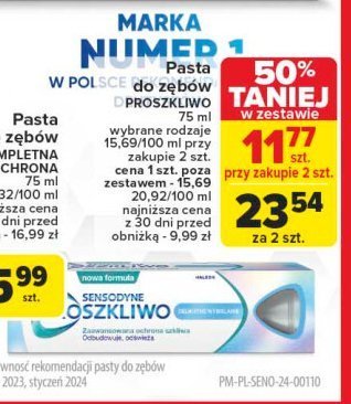 Pasta do zębów Sensodyne pro szkliwo delikatne wybielanie promocja w Carrefour