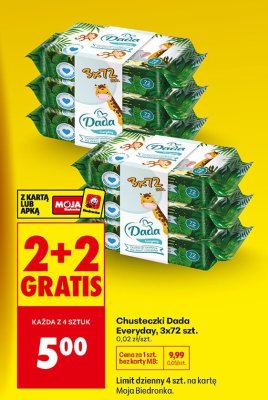 Chusteczki Dada Everyday, 3x72 szt. promocja w Biedronka