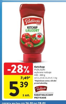 Ketchup Pudliszki promocja w Intermarche