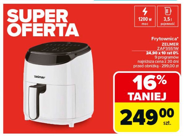 Frytkownica zaf3551w Zelmer promocja w Carrefour