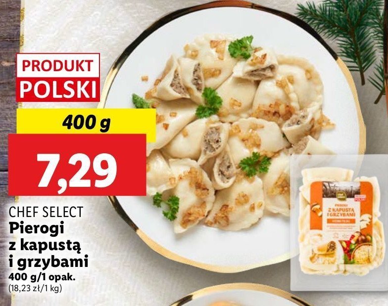 Pierogi z kapustą i grzybami Chef select promocja