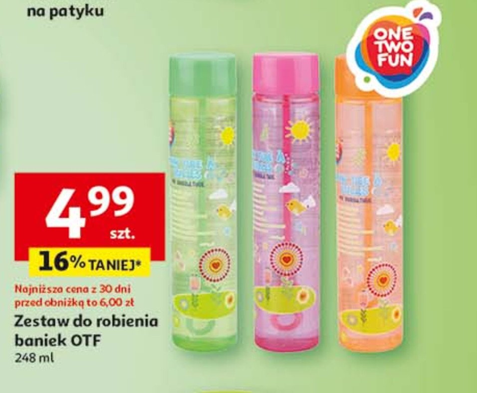 Zestaw do baniek mydlanych One two fun promocja w Auchan