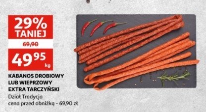 Kabanosy wieprzowe Tarczyński kabanos extra promocja w Stokrotka