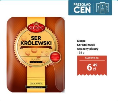 Ser Królewski wędzony plastry promocja w Biedronka