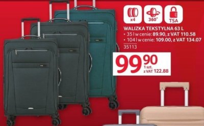 Walizka tekstylna 63 l promocja w Selgros
