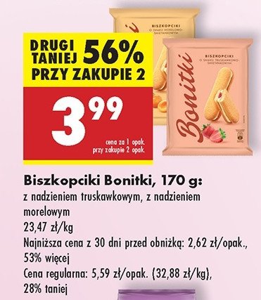 Biszkopciki truskawkowe Bonitki promocja w Biedronka