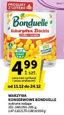 Kukurydza Złocista słodka i chrupka Bonduelle promocja w Groszek