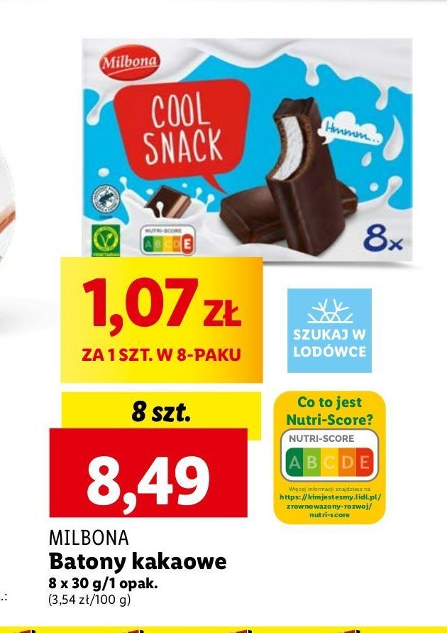 Batony cool snack kakaowe Milbona promocja