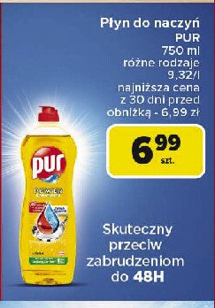 Płyn do naczyń lemon PUR POWER TŁUSZCZ promocja w Carrefour