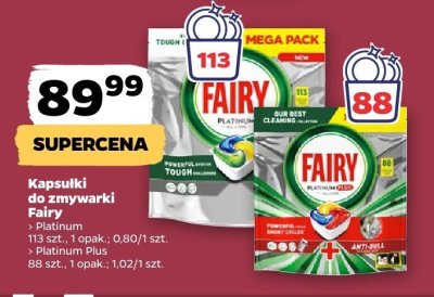 Kapsułki do zmywarki Platinum Fairy promocja w Netto