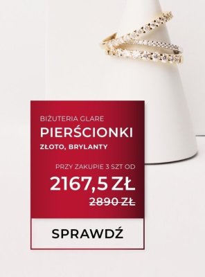 Pierścionki złoto, brylanty GLARE promocja w Briju
