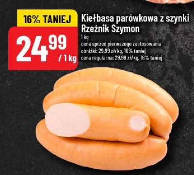 Kiełbasa parówkowa z szynki Rzeźnik Szymon promocja w POLOmarket