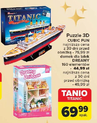 Puzzle 3d titanic Cubicfun promocja