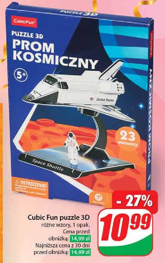 Puzzle prom kosmiczny Cubicfun promocja w Dino