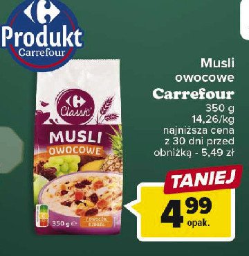 Musli owocowe Carrefour promocja