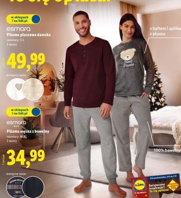 Piżama pluszowa damska rozmiary S-L  promocja w Lidl