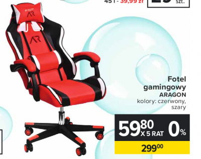 Fotel gamingowy aragon szary promocja