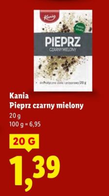 Pieprz czarny mielony Kania promocja w Lidl