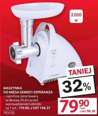 Maszynka do mięsa EKM031 ESPERANZA promocja w Selgros