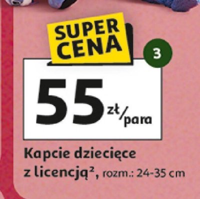 Kapcie dziecięce z licencją promocja w Auchan