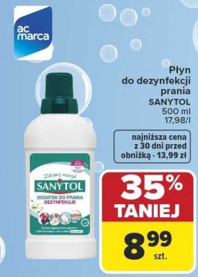 Płyn do dezynfekcji prania SANYTOL promocja w Carrefour Market