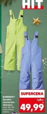 Spodnie narciarskie dziecięce KUNIBOO rozm. 86-116, różne kolory i wzory promocja w Kaufland